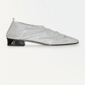 COS - The Metallic Loafer - Ballet Flat Silver Mesh size 39 8 8.5